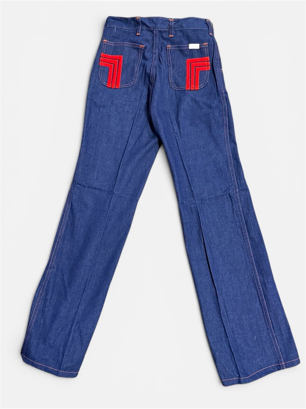 Kid’s Deadstock 100% Cotton Jeans with Red Accent on Pocket - Picture 2 of 5